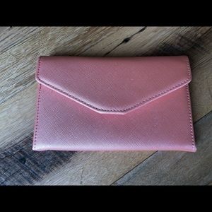 Pink metallic RFID-blocking travel wallet